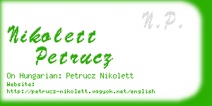 nikolett petrucz business card